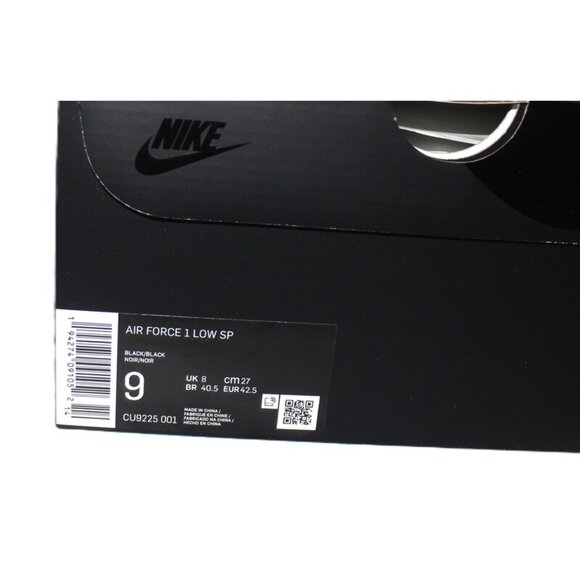 nib SUPREME x AIR FORCE 1 Low Box Logo Sneakers in Black Leather - Unisex M9/W11 - Picture 15 of 16